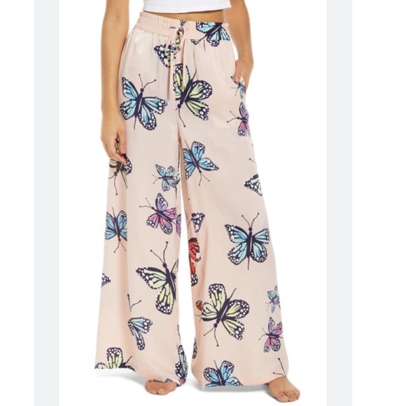 Nordstrom by Cristina Martinez Butterfly Wide Leg Pajama Pants - Picture 1 of 9